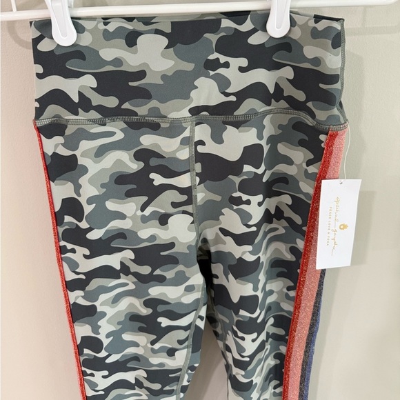 Spiritual Gangster Camo Print Glitter Striped Leggings - Size Medium - NWT - Picture 3 of 13